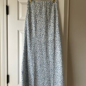 Altar'd State Blue and White Floral Midi Skirt